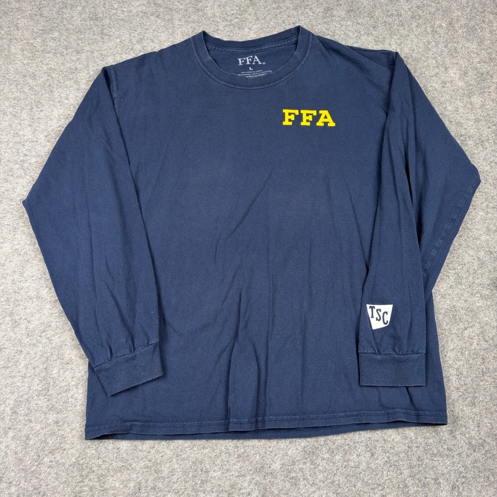 FFA Long Sleeve Shirt Mens Large Navy Blue Tractor Supply Co TSC Graphic Tee